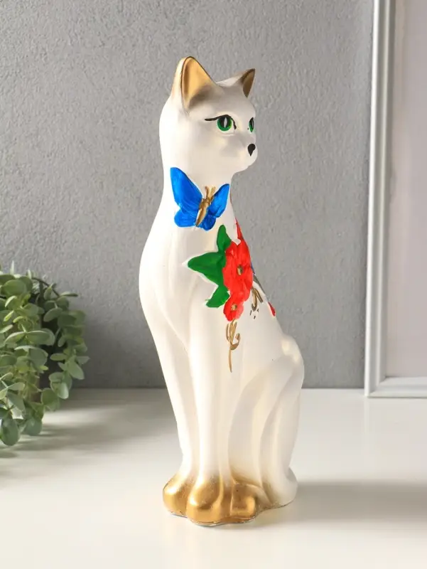 Копилка для денег &laquo;Кошка Светлана&raquo;, гипс, белая, 36&times;15&times;11 см