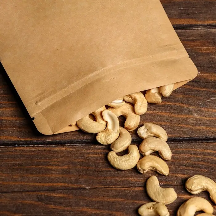 Пакет Zip - lock, крафт, с плоским дном, прямоугольное окно, 14×24 см