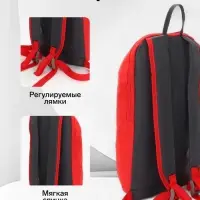 Рюкзак спортивный TEXTURA, на молнии, с карманом, размер 20&times;11&times;39 см, красный