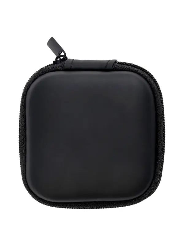Футляр для наушников, квадратный, мат. верха: экокожа, 80&times;80&times;30 мм, черный