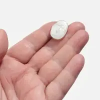 Пуговица декоративная, металлическая, 23&times;16 мм, цвет белый, золотой