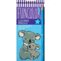 Карандаши цветные 12 цветов FunColor, пластиковые, трёхгранные, МИКС