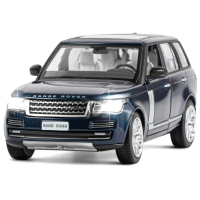 Машина металлическая Range Rover 1:26, открываются двери, капот, багажник, свет и звук, цвет синий перламутр