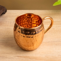 Кружка рельефная, медь 13х8х9,5 см