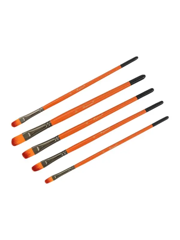 Набор кистей для рисования, синтетика, 5 штук: № 2, 4, 6, 8, 10, плоские, международный размер