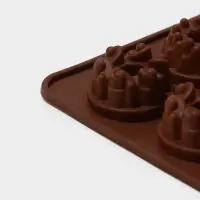 Форма для конфет и шоколада &laquo;Дольче&raquo;, силикон, 20&times;11&times;1.8 см, 15 ячеек, коричневая