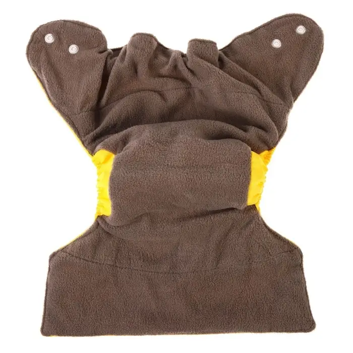 Многоразовый подгузник, угольно-бамбуковая ткань, 3-15 кг, цвет желтый, Крошка Я