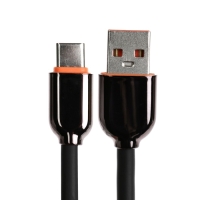 Кабель Type-C - USB, 6 A, оплётка PVC, 1 метр, чёрный