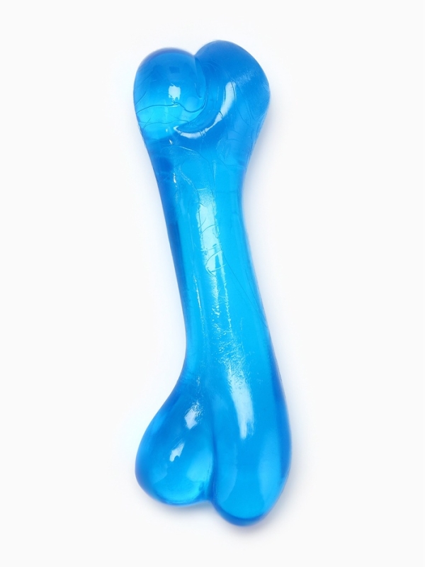 Игрушка жевательная Игрушка жевательная "Косточка классическая", прозрачная, PVC, 12,3 см, синяя