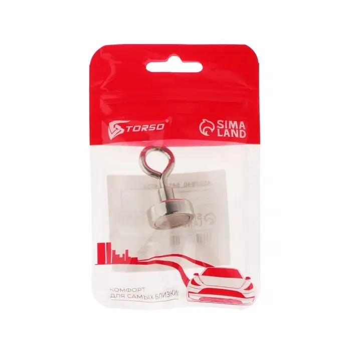 Магнит неодимовый с петлёй для авто, d=20 мм, сцепление 9 кг