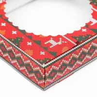 Подарочная коробка сборная с окном «Новогодний орнамент», 11.5×11.5×3 см