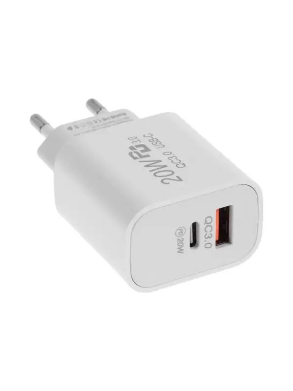 Сетевое зарядное устройство, 3А, 20W, быстрая зарядка, белая