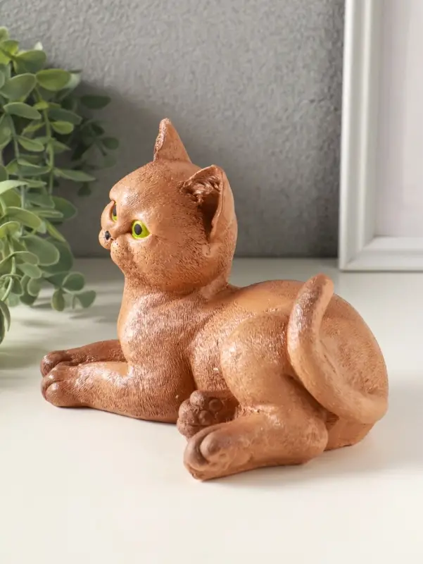 Фигурка гипс &laquo;Кошка лежит&raquo;, 13&times;17&times;12 см, рыжий