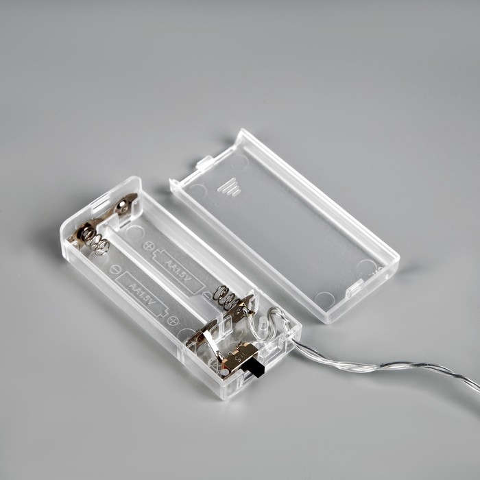 Гирлянда «Нить» 2.5 м с насадками «Ёлочка», IP20, прозрачная нить, 10 LED, батарейки AAх2 (не в комплекте), свечение тёплое белое Гирлянда «Нить» 2.5 м с насадками «Ёлочка», IP20, прозрачная нить, 10 LED, батарейки AAх2 (не в комплекте), свечение тёплое белое