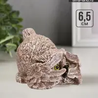 Фигурка гипс &laquo;Сова подглядывает&raquo;, бежевая, 6.5&times;8&times;9 см