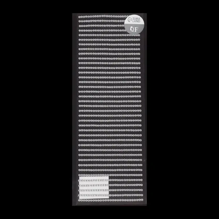 Стразы для декора, на клеевой основе, 27&times;9.5 см, d=3 мм, цвет серебристый