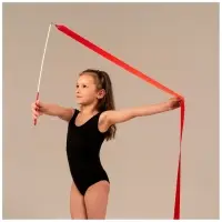 Лента для художественной гимнастики Grace Dance, 4 м, с палочкой, фуксия