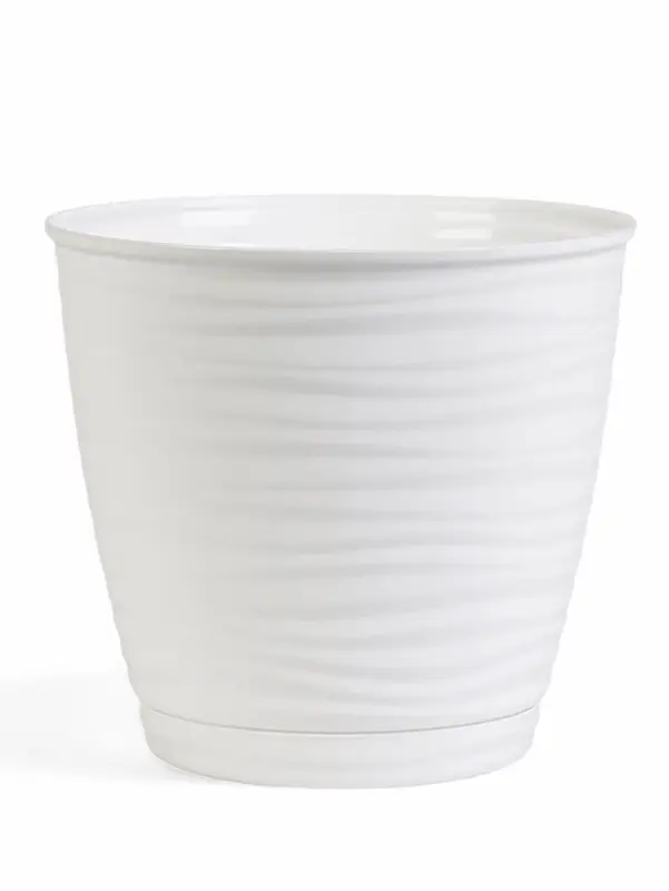 Горшок для цветов Горшок для цветов "Saffron" D-17,7 см, 2,6 л с поддоном, белый