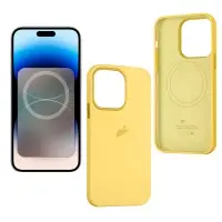 Чехол iPh 14 Pro Max Silicon Case 100% ORG Sun Glow (MagSafe + анимация NFC Clear) c LOGO