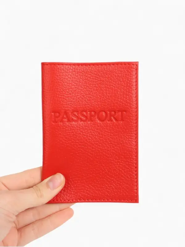 Обложка для паспорта 9,5*0,5*13,5, загран, флотер красный (17)