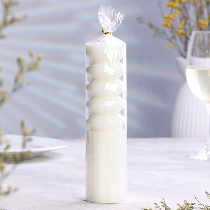 Свеча фигурная «Колонна», 5.5×21 см, белая