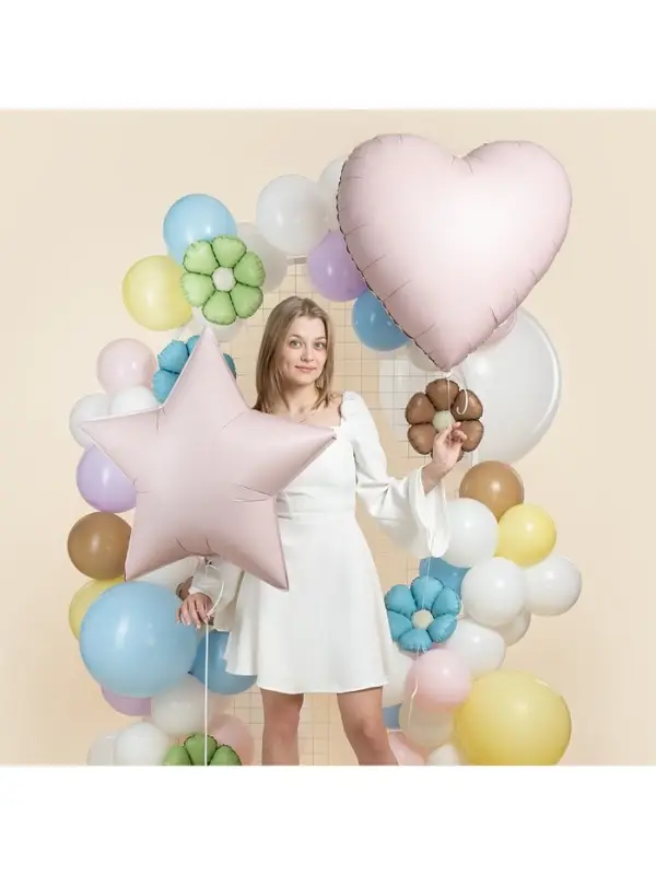 Воздушный шар фольгированный 30" &laquo;Розовое сердце&raquo;, сатин