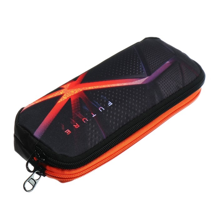 Пенал мягкий, 2 отделения, объёмный, 90 х 220 х 40 мм, Stavia Пенал мягкий, 2 отделения, объёмный, 90 х 220 х 40 мм, Stavia "Future" чёрный/оранжевый 86196