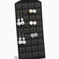 Подставка под серьги QF, 36 пар, 9&times;4.5&times;19 см, чёрная