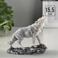 Фигурка полистоун &laquo;Волк воет на луну&raquo;, 17&times;15.5 см