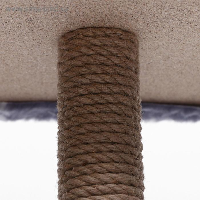 Домик для кошек с когтеточкой, с площадкой и полкой, 65 х 51 х 173 см, серая с лапкам