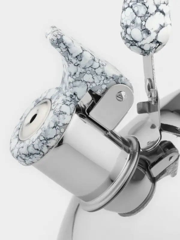 Чайник Доляна &laquo;Мрамор&raquo;, 3 л, со свистком, нержавеющая сталь, хромированный