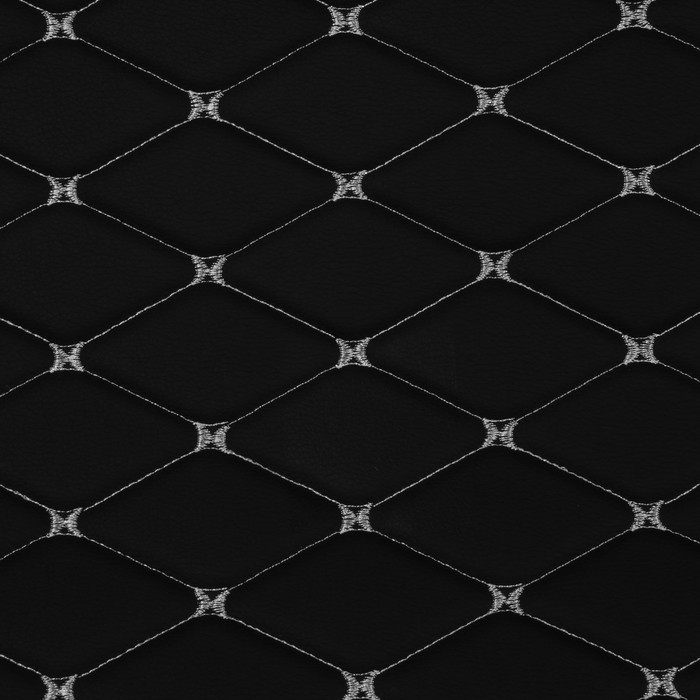 Обшивка салона авто 100×160×0,7 см, кожзам/поролон, ромб, белая строчка Обшивка салона авто 100×160×0,7 см, кожзам/поролон, ромб, белая строчка