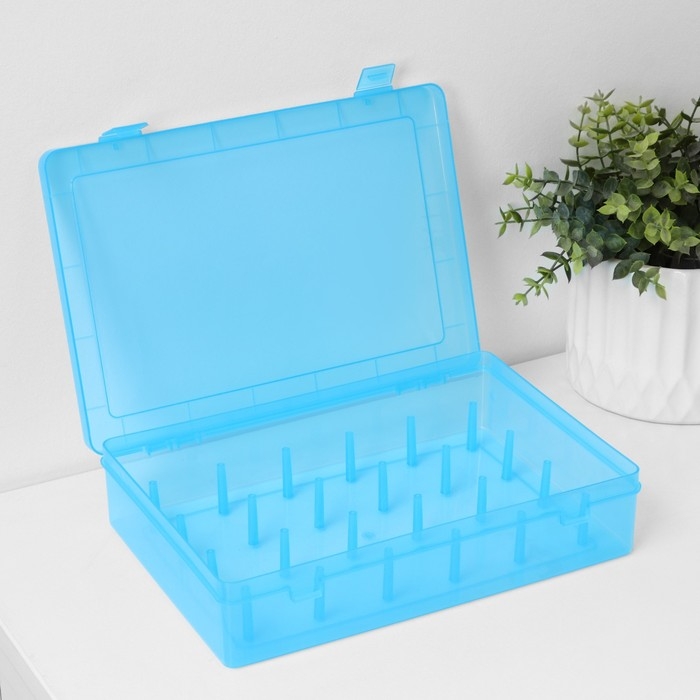 Органайзер для ниток, 24 ячейки, 28×19,5×6 см, цвет МИКС