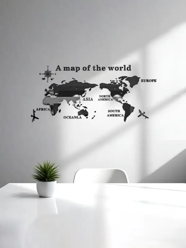 Набор наклеек интерьерных TAKE IT EASY &laquo;Карта мира&raquo;, зеркальные, декор настенный, панно, 105&times;230 см