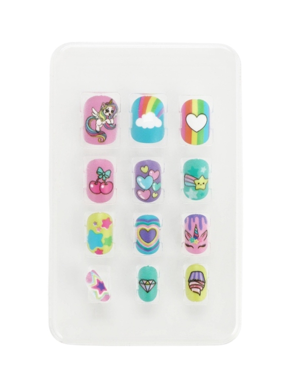 Детские накладные ногти "Веселый Единорожка" , 12 шт