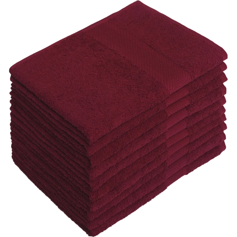 Набор полотенец махровых бордюр 440 г/м2, 40х70 винный, 10шт