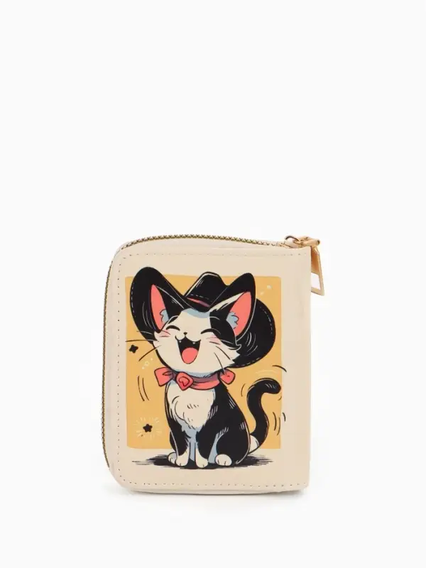Кошелёк на молнии &laquo;Выбражулька&raquo;, 8.5&times;2.5&times;10.5 см, с принтом, бежевый