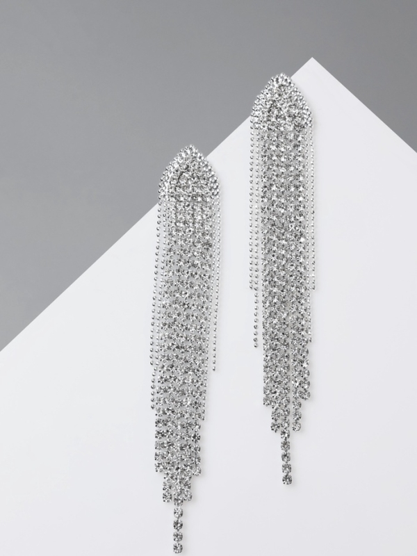 Серьги висячие со стразами «Вечное сияние» медуза, цвет белый в серебре Серьги висячие со стразами «Вечное сияние» медуза, цвет белый в серебре