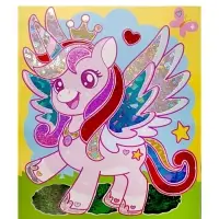 Набор для творчества. Аппликация фольгой "Единорог" размер 138х165 мм (конверт, 6 цв)