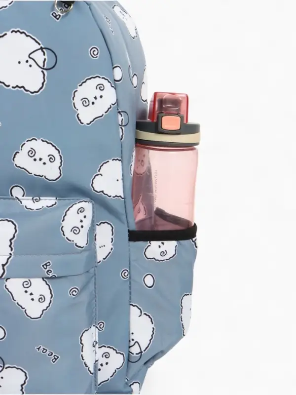 Рюкзак школьный &laquo;Мишки&raquo; для девочки, с пеналом, 3 кармана, 28&times;12&times;43 см, серый