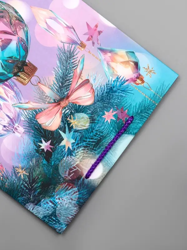 Пакет подарочный новогодний ламинированный, «Мечты» , 26×12×32 см