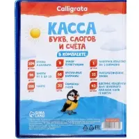 Касса букв, слогов и счета Calligrata, c цветным рисунком (оборотная), А5, ПВХ, МИКС
