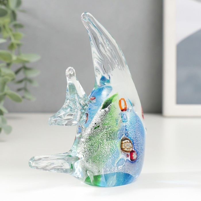Сувенир стекло Сувенир стекло "Рыбка многоцветная" под муранское стекло МИКС 3х11х10 см