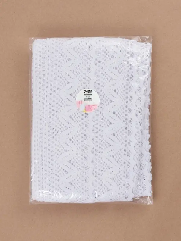 Кружево вязаное, 65 мм &times; 10&plusmn;1 м, белое