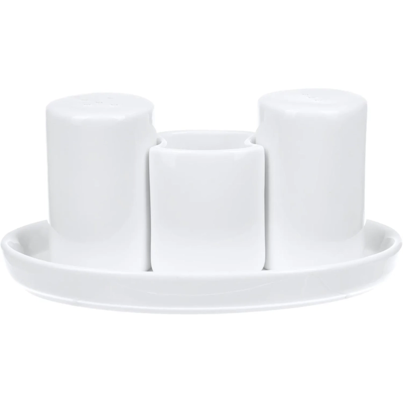 Набор для специй Chan Wave Classic 3пр/наб овал. фарфор, белый , фк0349