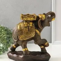 Копилка для денег &laquo;Слон счастья&raquo;, гипс под золото, 27&times;30&times;19 см