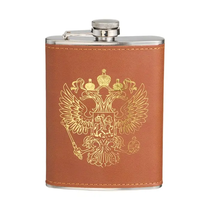 Фляжка &laquo;Герб&raquo;, нержавеющая сталь, 240 мл, 8 oz