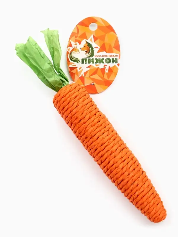 Игрушка-когтеточка для кошек "Морковка", 20 см, оранжевая