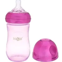 Бутылочка для кормления с наклейками Juicy от 0 мес., 250 мл., фиолетовая, M&B