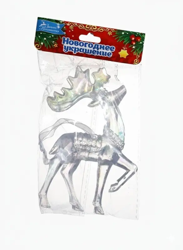 Ёлочная игрушка &laquo;Зимнее волшебство. Гордый олень&raquo;, 13&times;8 см, прозрачный перелив